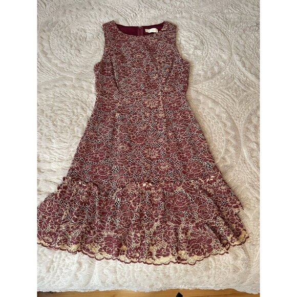 Atar'd State Women's Red and White Lace Dress Size Small - Picture 1 of 10